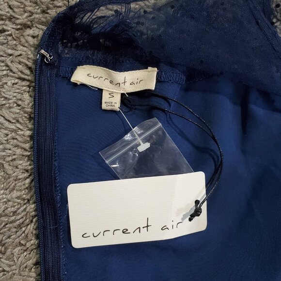 NWT Current Air Twee Blue Lace Sheer Preppy Sleeveless Mini Dress - Small - Picture 3 of 10